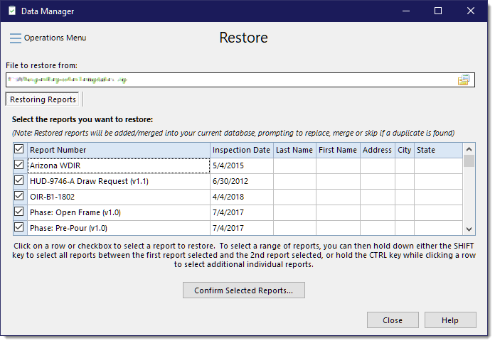 RestoreReports