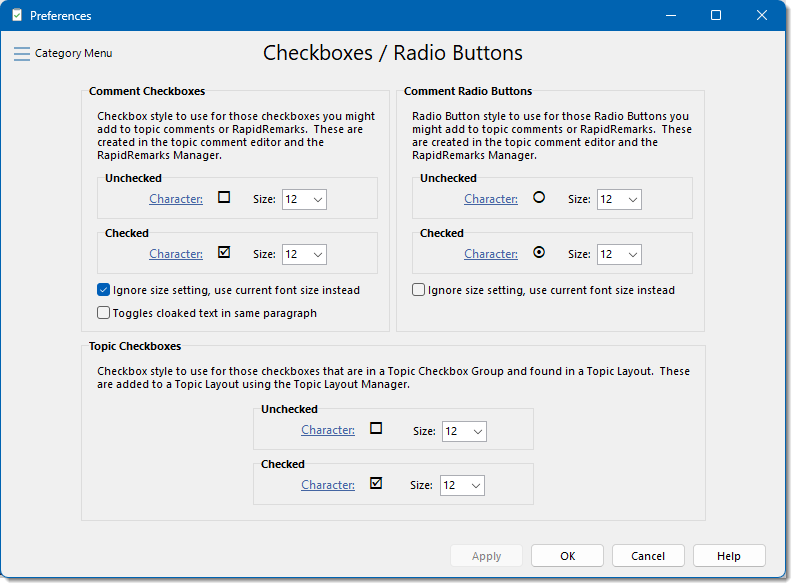 Checkboxes