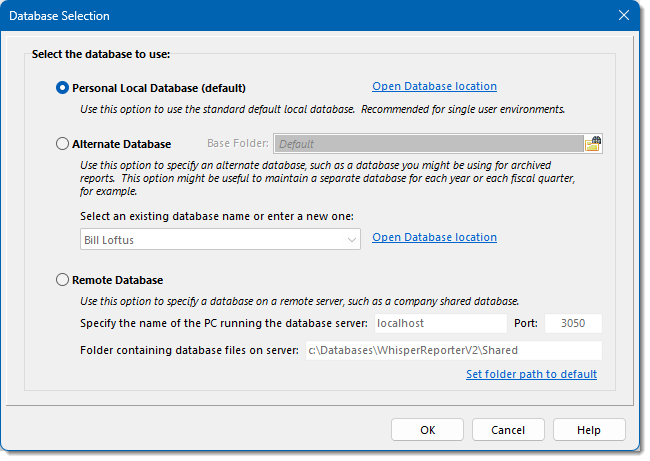 DatabaseSelection