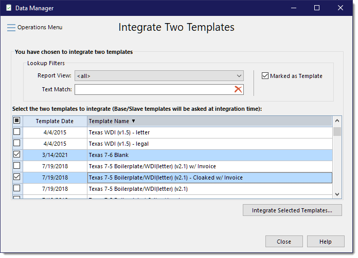 IntegrateTwoTemplates