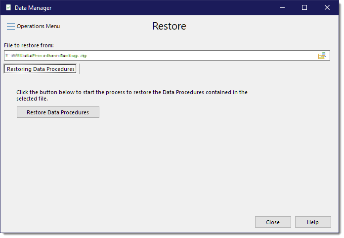 RestoreDataProcedures